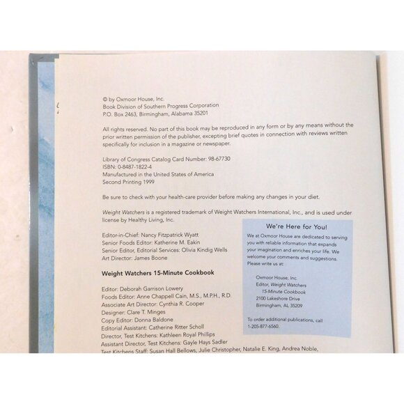 Weight Watchers 15-Minute Cookbook 1999 Hardcover - Picture 4 of 8